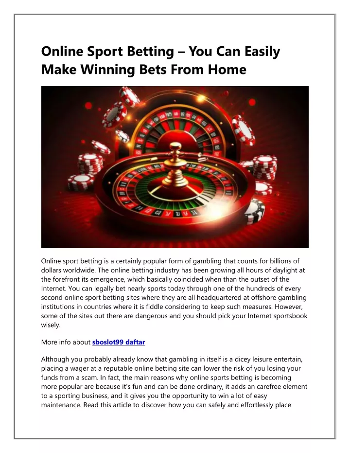 online sport betting you can easily make winning