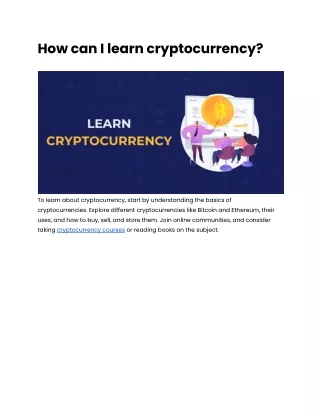 How can I learn cryptocurrency_