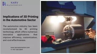 Implications of 3D Printing in the Automotive Sector