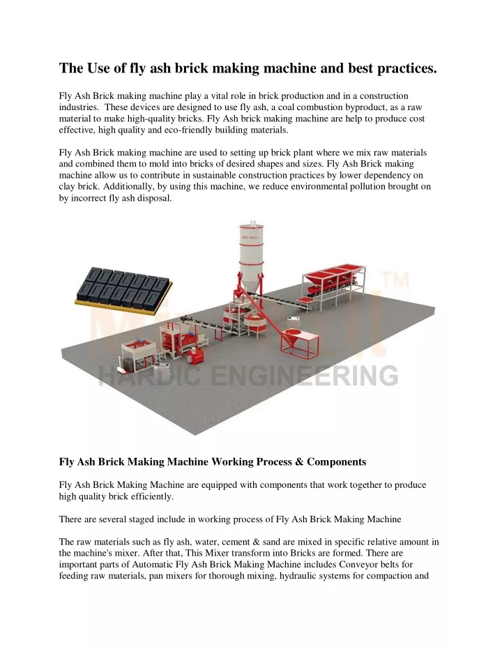 the use of fly ash brick making machine and best