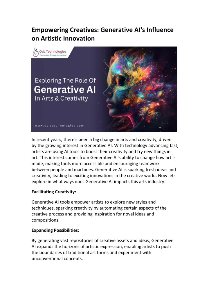 empowering creatives generative ai s influence