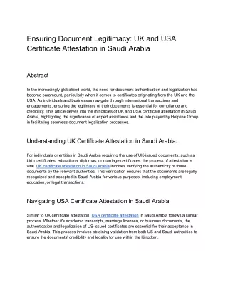 Ensuring Document Legitimacy_ UK and USA Certificate Attestation in Saudi Arabia