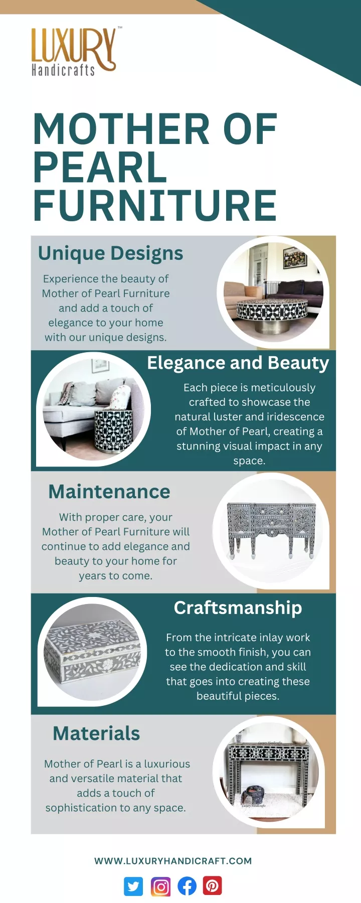 mother of pearl furniture unique designs