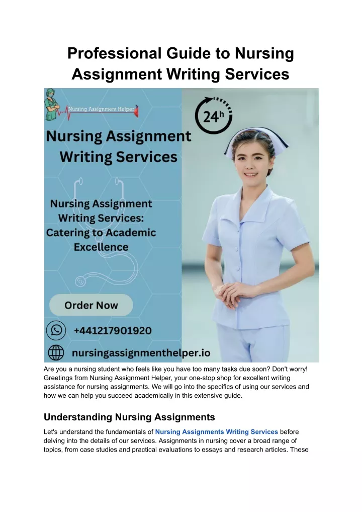 professional guide to nursing assignment writing
