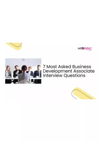 7 Most Asked Business Development Associate Interview Questions