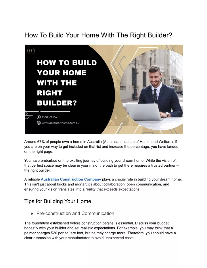 how to build your home with the right builder