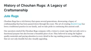History of Chouhan Rugs_ A Legacy of Craftsmanship