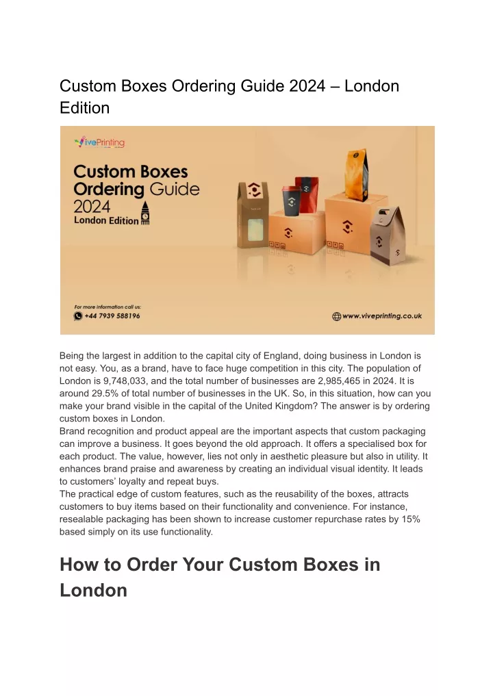 custom boxes ordering guide 2024 london edition