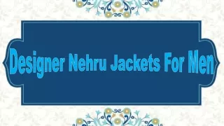 Designer Nehru Jackets For Men
