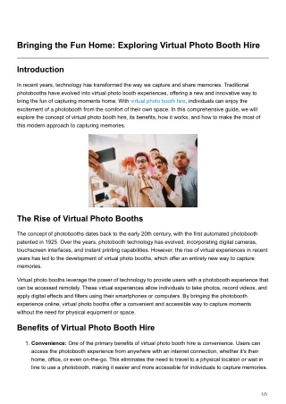 Bringing the Fun Home Exploring Virtual Photo Booth Hire