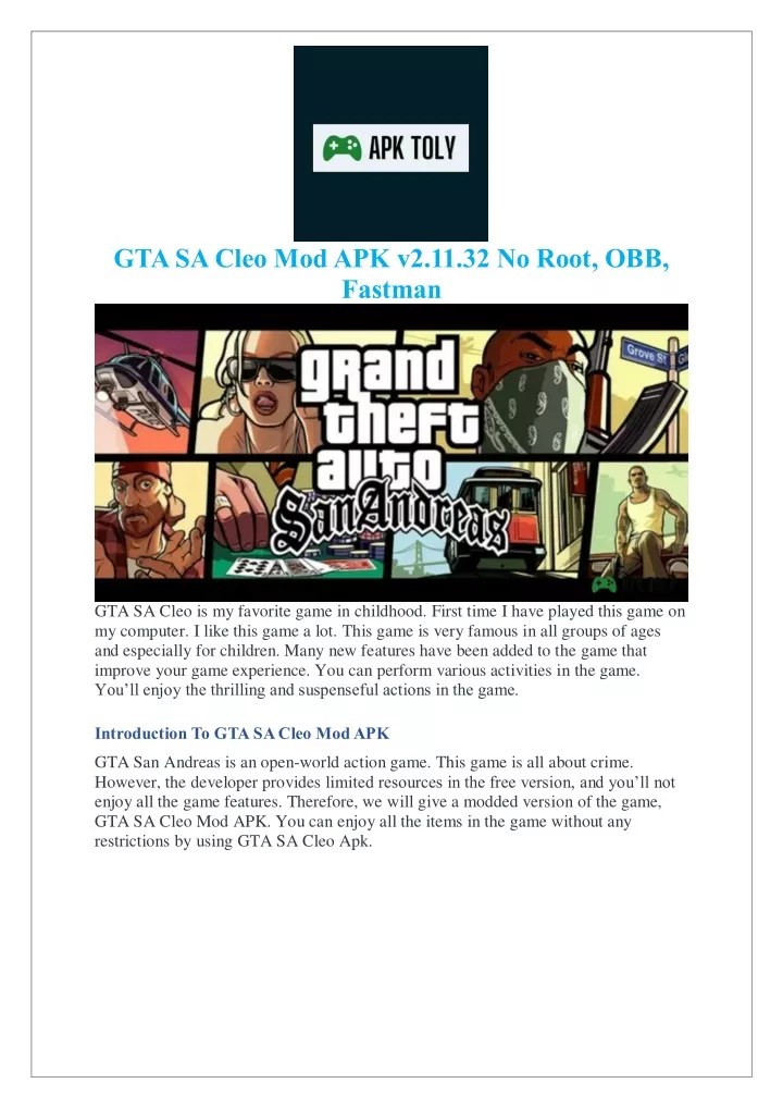 gta sa cleo mod apk v2 11 32 no root obb fastman