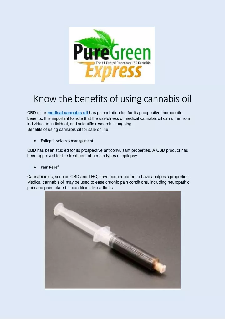 know the benefits of using cannabis oil