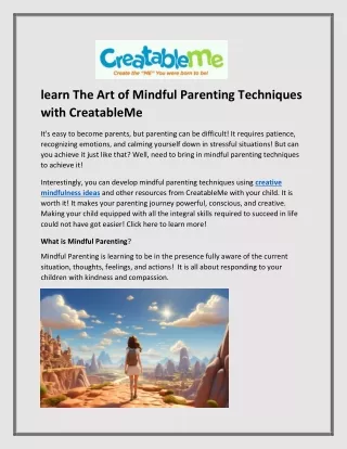 learn The Art of Mindful Parenting Techniques with CreatableMe