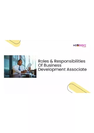 Roles Responsibilities Of Business Development Associate
