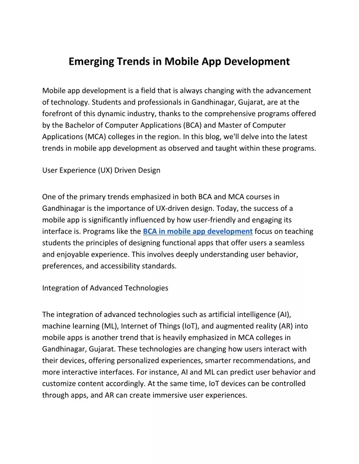 emerging trends in mobile app development
