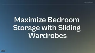 Maximize Bedroom Storage with Sliding Wardrobes
