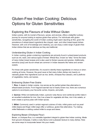 Gluten-Free Indian Cooking_ Delicious Options for Gluten Sensitivities