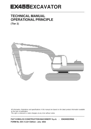 Fiat Kobelco EX455 Excavator Service Repair Manual