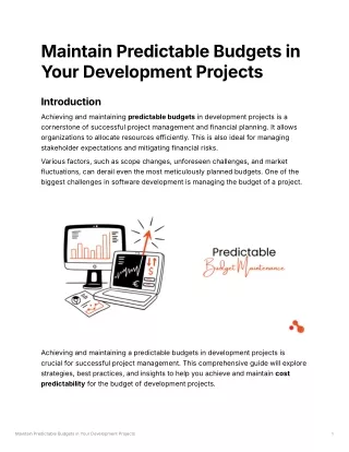 Maintain Predictable Budgets in Your Development Projects