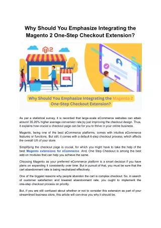 Boost Your Magento Store with One-Step Checkout Magento 2 Extension