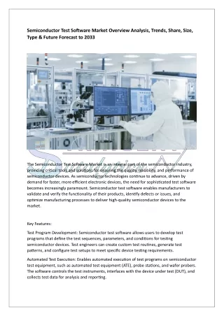 semiconductor test software market overview