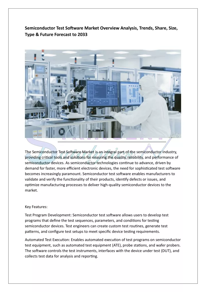 semiconductor test software market overview