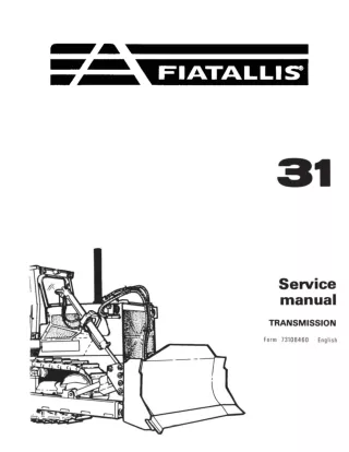 FiatAllis 31 Crawler Tractor Service Repair Manual