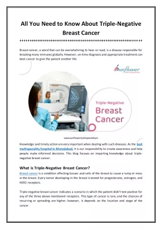 All You Need to Know About Triple Negative Breast Cancer
