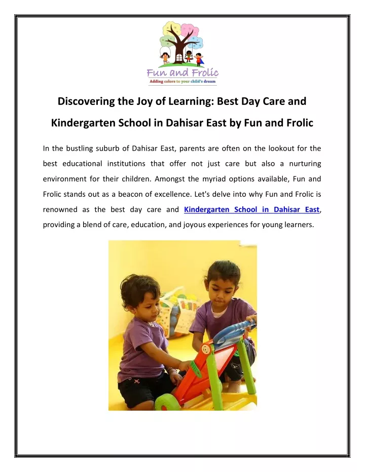 discovering the joy of learning best day care and