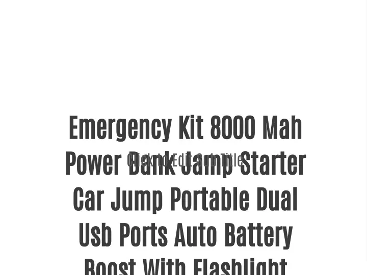 emergency kit 8000 mah power bank jamp starter