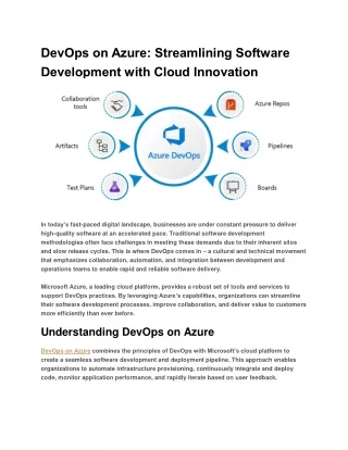 DevOps on Azure - Streamlining Software Development with Cloud Innovation