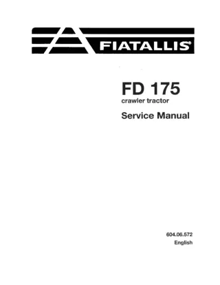 FiatAllis FD175 Crawler Tractor Service Repair Manual