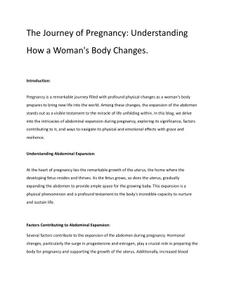 The Journey of Pregnancy_ Understanding How a Woman's Body Changes