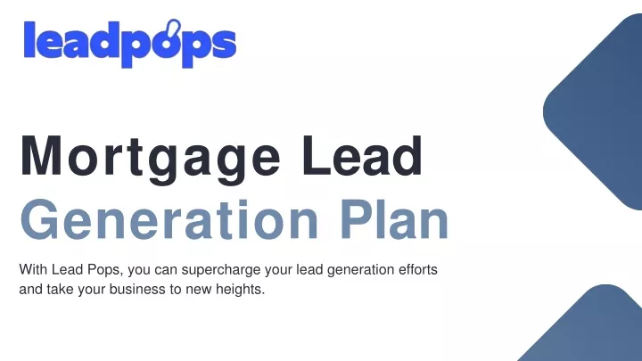 mortgage lead generation plan