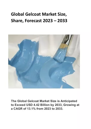 global gelcoat market size share forecast 2023