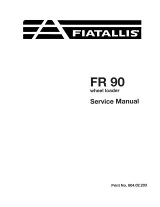 FiatAllis FR90 Wheel Loader Service Repair Manual