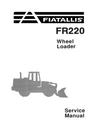 FiatAllis FR220 Wheel Loader Service Repair Manual