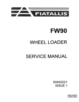 FiatAllis FW90 Wheel Loader Service Repair Manual