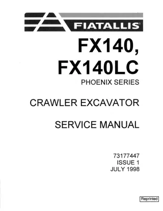 FiatAllis FX140 Crawler Excavator Service Repair Manual