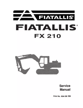 FiatAllis FX210 Crawler Excavator Service Repair Manual