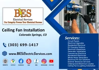 Ceiling Fan Installation Colorado Springs, CO