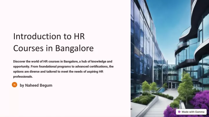 introduction to hr courses in bangalore