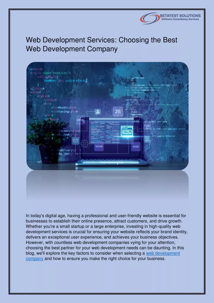 web development services choosing the best