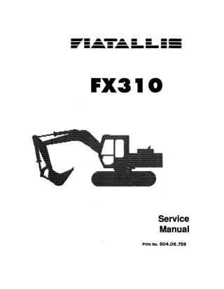 FiatAllis FX310 Excavator Service Repair Manual