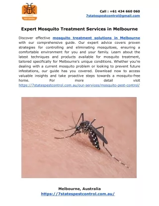 Expert Mosquito Treatment Services in Melbourne