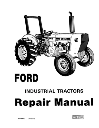 Ford 231 Industrial Tractor Service Repair Manual