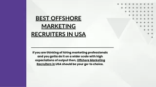 Best Offshore Marketing Recruiters In USA