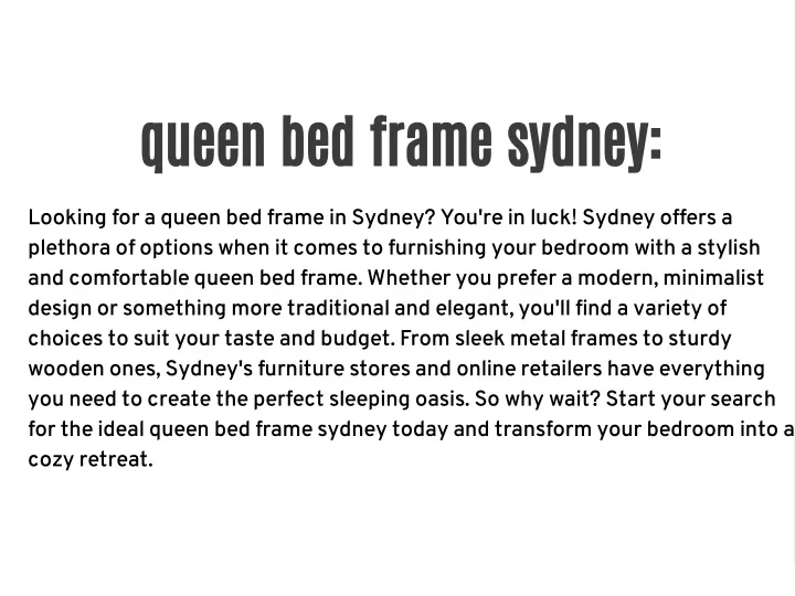 queen bed frame sydney