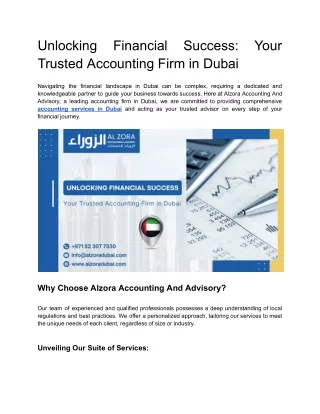 Unlocking Financial Success_ Your Trusted Accounting Firm in Dubai