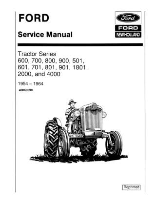 Ford 600 Tractor (1954-1964) Service Repair Manual